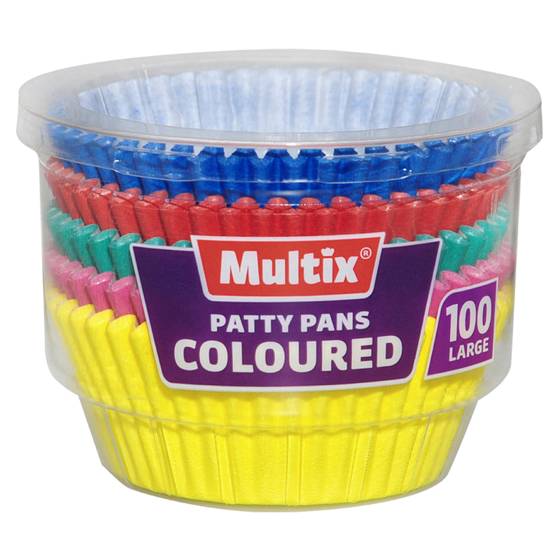 Multix Patty Pans Coloured Large 100 pack