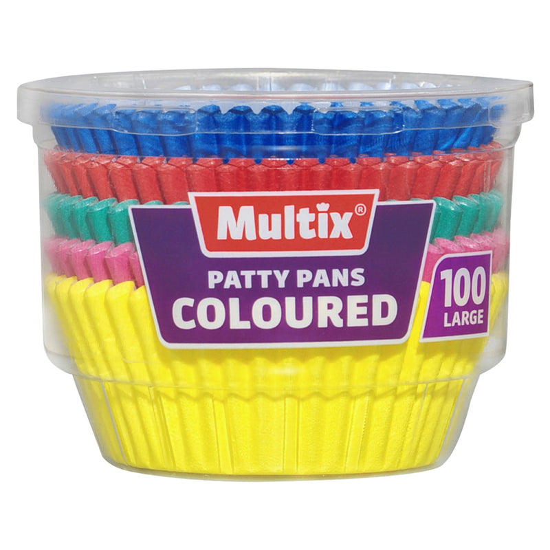 Multix Patty Pans Coloured Large 100 pack