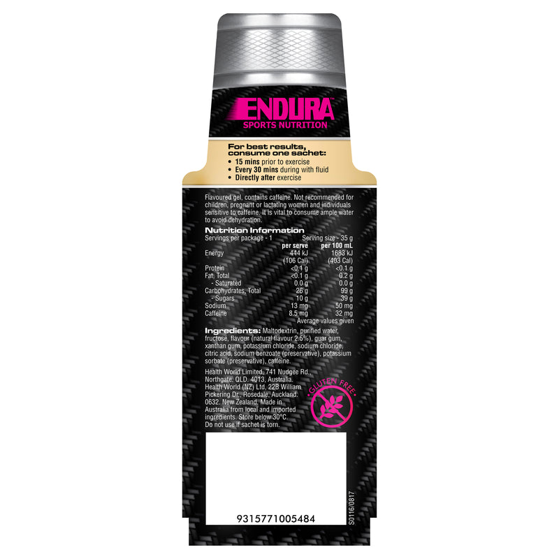 Endura Sports Energy Gel Vanilla 35g Sachet