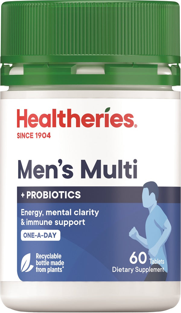 Healtheries Mens Multi with Probiotics One-A-Day 60 Tablets