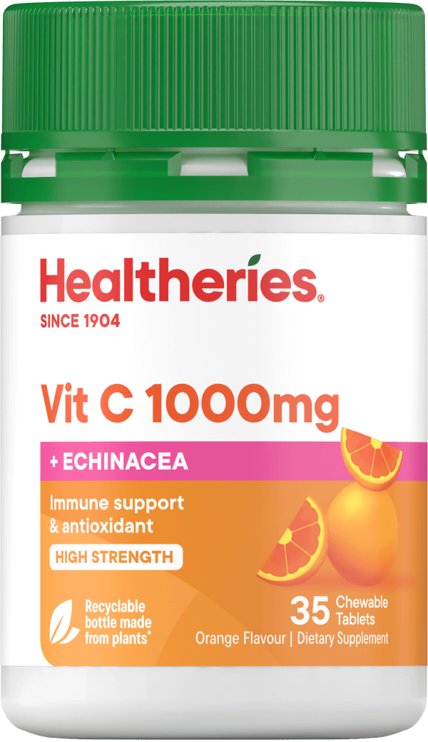 Healtheries Vit C 1000mg Plus Echinacea Chewables 35 Tablets