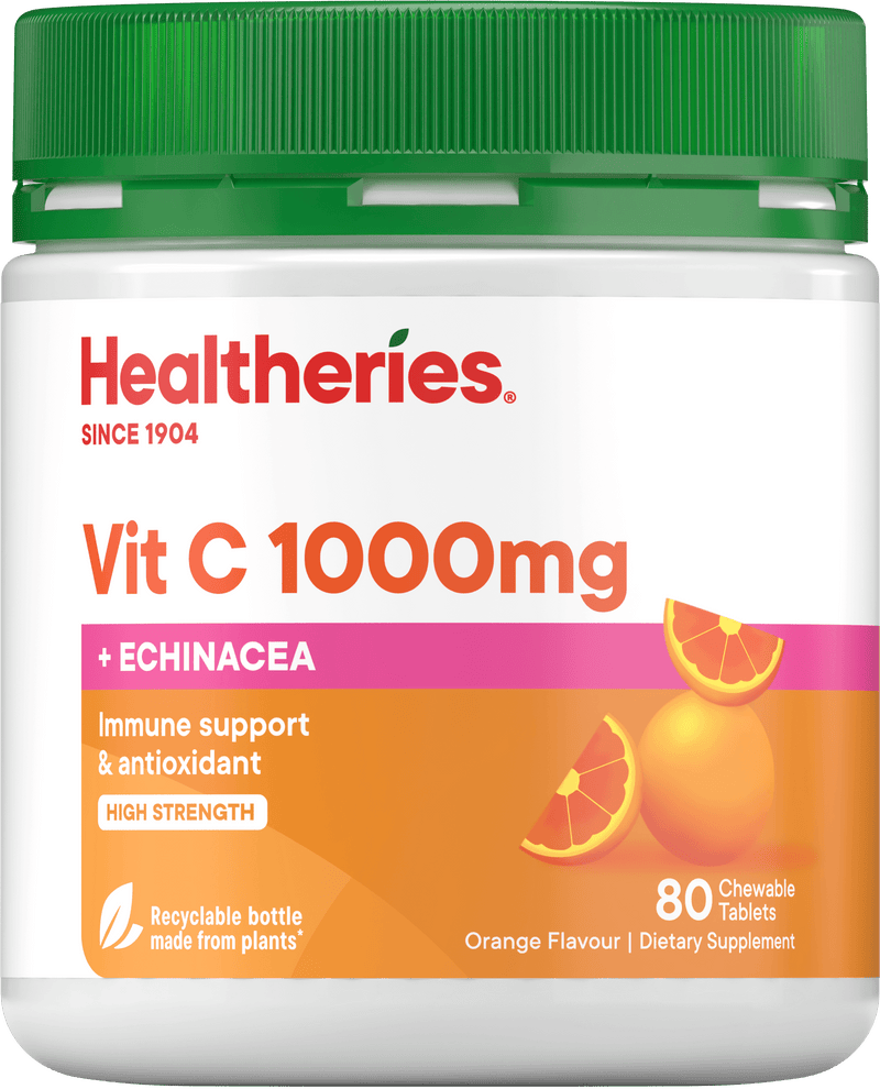 Healtheries Vit C 1000mg + Echinacea 80 Tablets