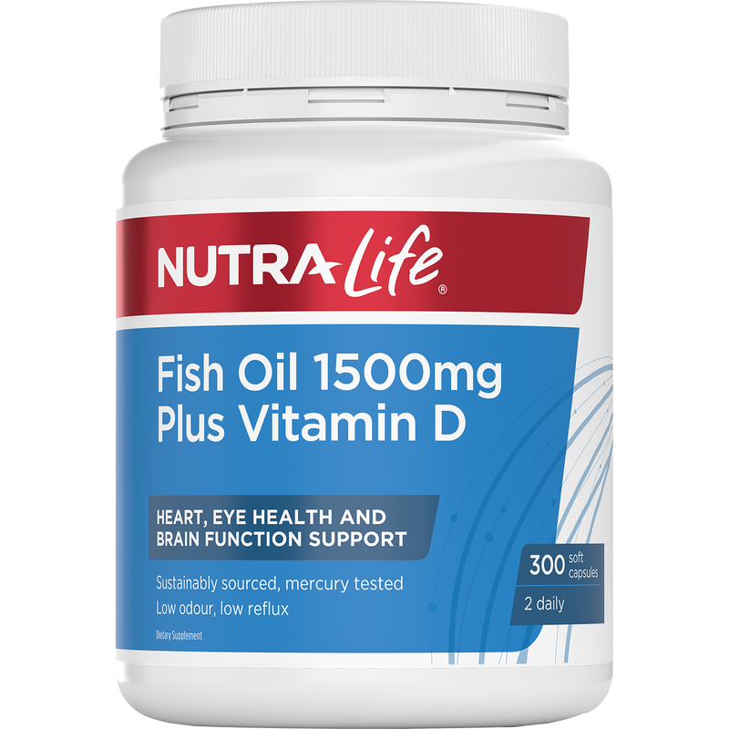 Nutra-Life Fish Oil 1500mg plus Vitamin D 300 Capsules