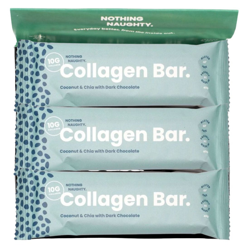 Nothing Naughty Collagen Beauty Bar Coconut & Chia 40g