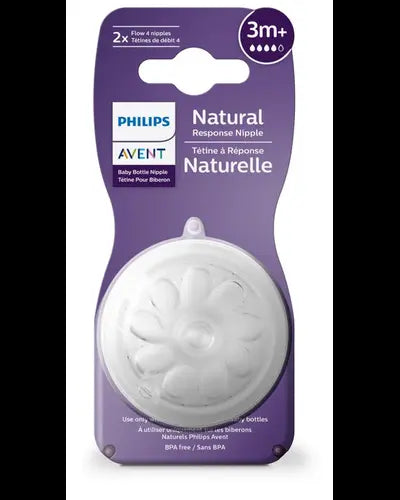 Philips Avent Natural Response Teat 3mth+ 2pk