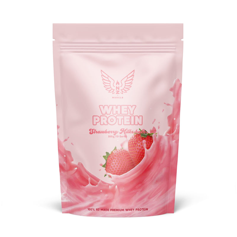 NZ Muscle Whey Protein - Strawberry 500g