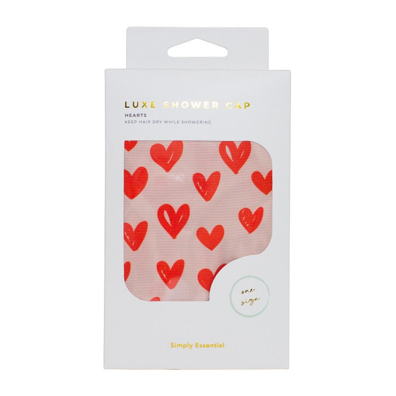 Simply Essential Luxe Shower Cap Hearts