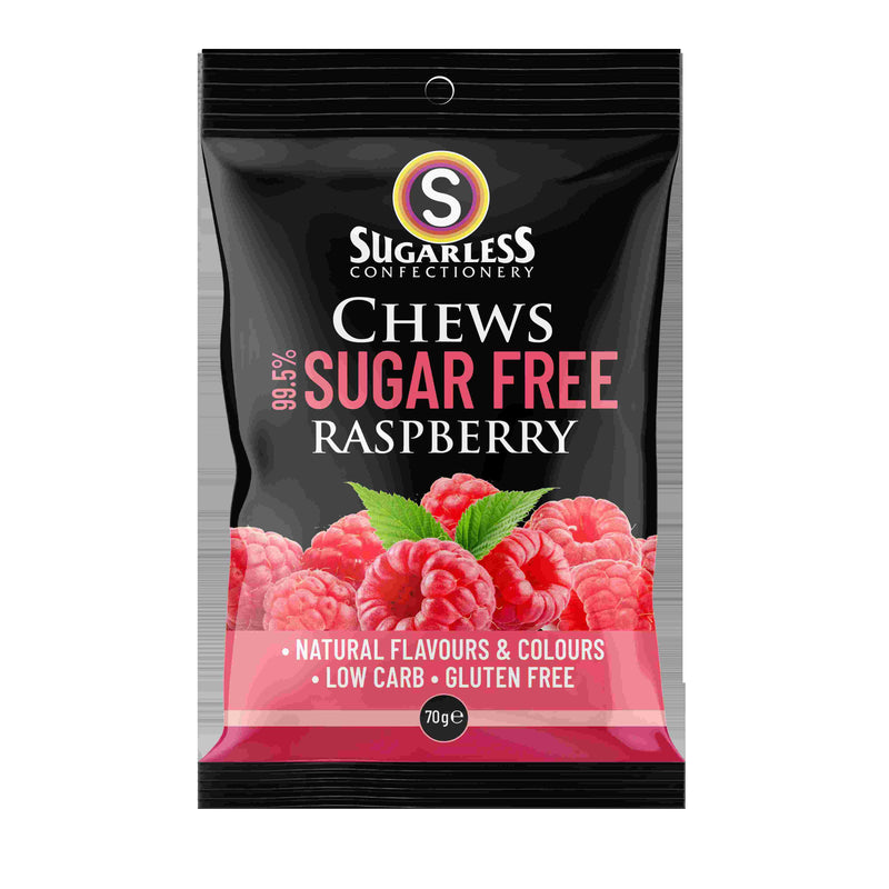 Sugarless Confectionery Raspberry Chews 70g