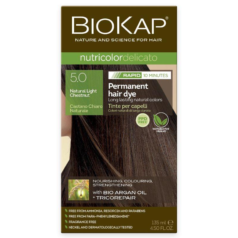 Biokap Delicato Rapid Natural Permanent Hair Colour 5.0 Lt Chest 135ml